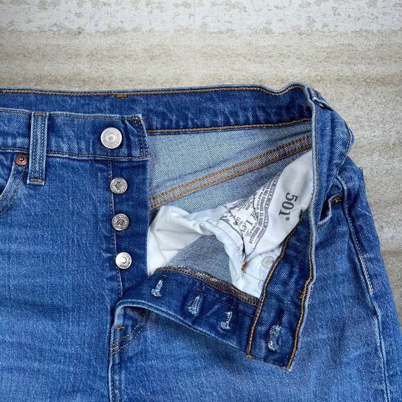Vintage Y2K Levis 501 Jeans 27x26 Regular Straight Leg Fit Button Fly Distressed - Picture 5 of 7